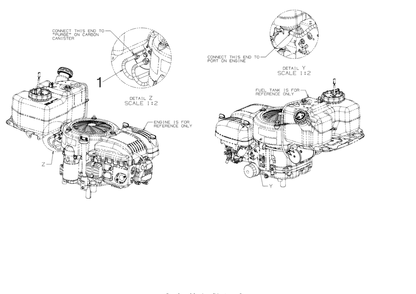 Fuel Vent Hose Diagram and Parts List for XT1-LT42EFI (13A9A1CS256)(2017) Cub Cadet Lawn Tractor